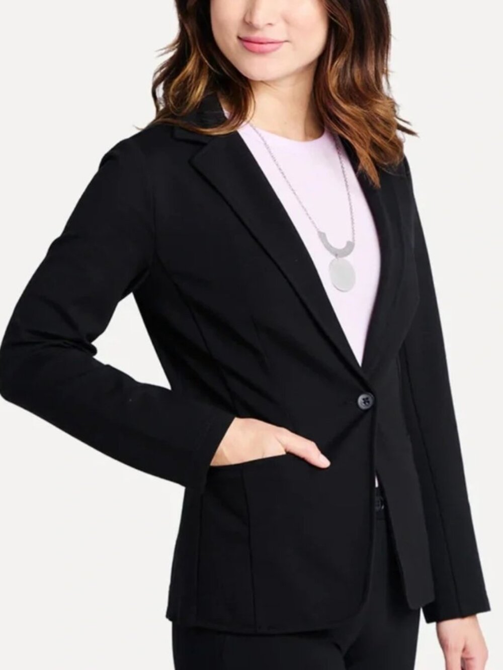 New Betabrand Black Transcendent Ponte Stretch Blazer XSmall
